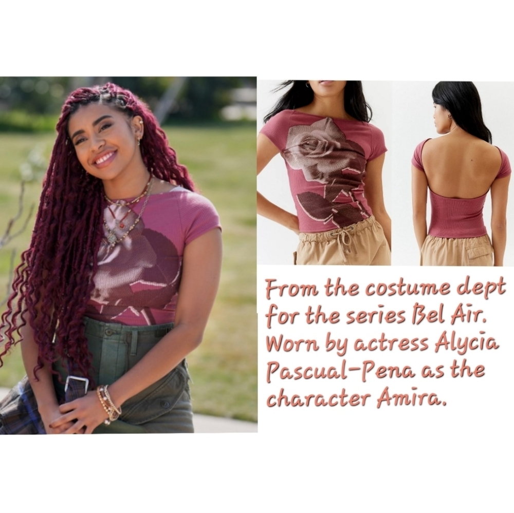 Urban Outfitters Rose Nadia Rose Low Back Top Size S